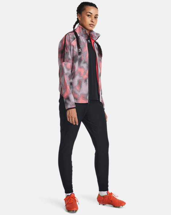 Women's UA Challenger Pro Printed Track Jacket, Red, pdpMainDesktop image number 2